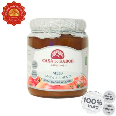 Geleia Gourmet sem adição de açúcar Maçã com Pimenta