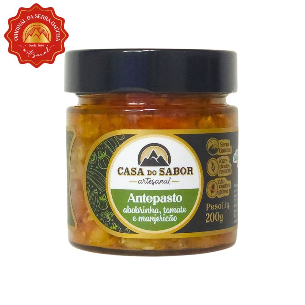 Antepasto de Abobrinha, Tomate e Manjericão 200g